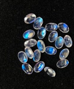 6x4mm Natural Rainbow Moonstone Oval Cut Gemstone