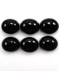 8x10mm Natural Black Onyx Smooth Oval Cabochon