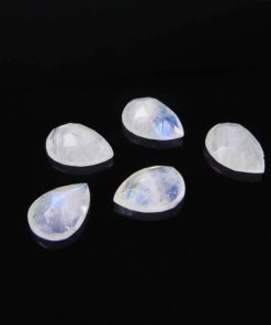 10x12mm Natural Rainbow Moonstone Pear Cut Gemstone