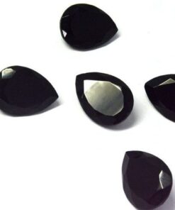 10x12mm Natural Black Onyx Pear Cut Gemstone