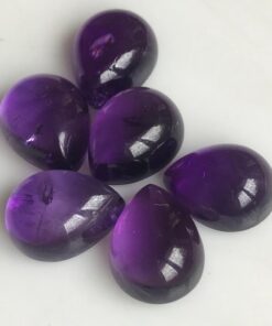 10x12mm Natural Amethyst Smooth Pear Cabochon