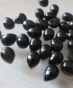 7x9mm Natural Black Onyx Smooth Pear Cabochon