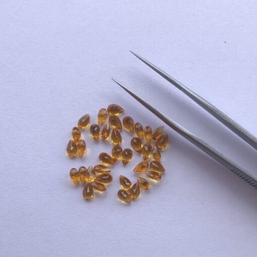 5x3mm Natural Citrine Pear Cut Gemstone