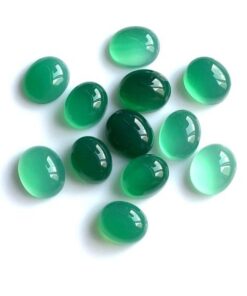 3x4mm Natural Green Chalcedony Smooth Oval Cabochon