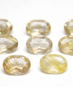 6x4mm golden rutile oval cut