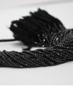 black spinel faceted beads
