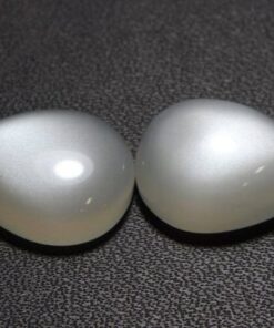 12x10mm Natural White Moonstone Smooth Pear Cabochon