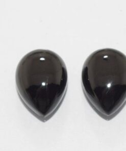 10x8mm Natural Black Onyx Smooth Pear Cabochon