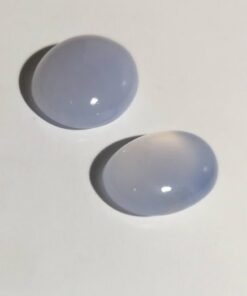 10x8mm Natural Blue Chalcedony Smooth Oval Cabochon