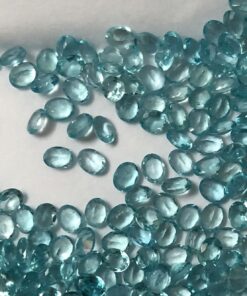 3x2mm Natural Blue Apatite Oval Cut Gemstone