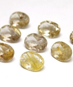 3x2mm Natural Golden Rutile Oval Cut Gemstone