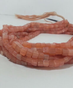 Shop Peach Moonstone Smooth Box Beads Strand