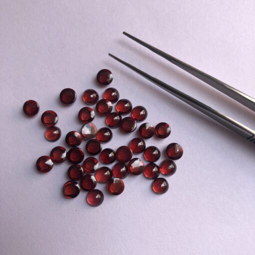 5mm Natural Red Garnet Smooth Round Cabochon