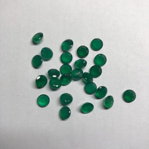 3mm Natural Green Onyx Round Cut Gemstone