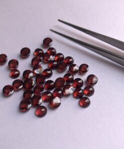 5mm Natural Red Garnet Smooth Round Cabochon