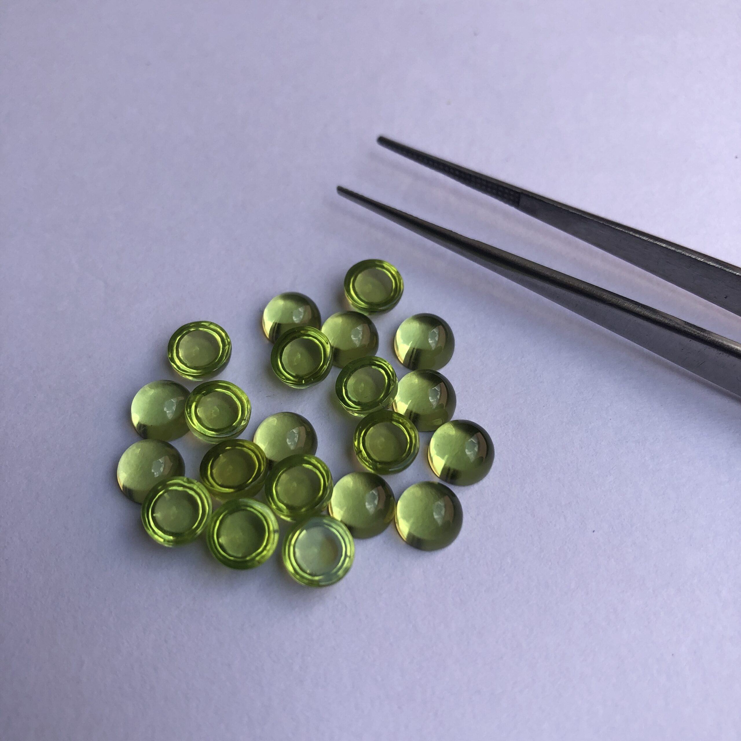 Peridot Smooth Glass Cabochons