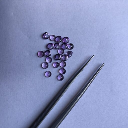 4mm Natural Amethyst Smooth Round Cabochon