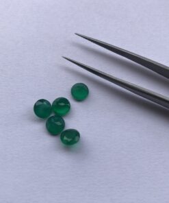 6mm Natural Green Onyx Round Cut Gemstone