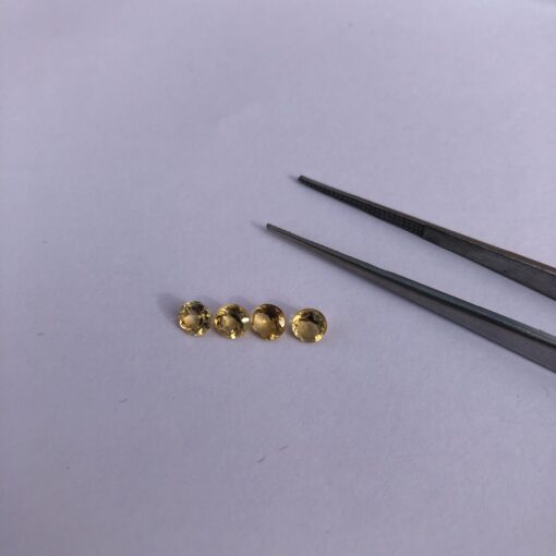 4mm Natural Citrine Faceted Round Cut Gemstone