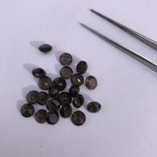 5mm Natural Smoky Quartz Round Cut Gemstone