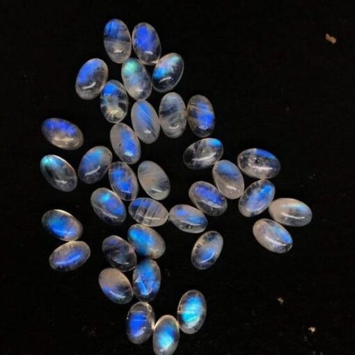 10x14mm Natural Rainbow Moonstone Oval Cabochon