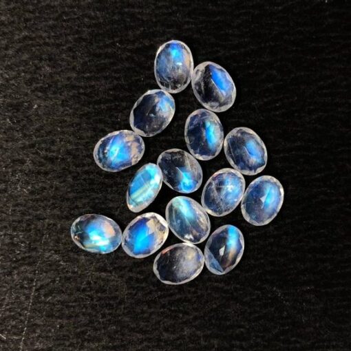 4x3mm Natural Rainbow Moonstone Oval Cut Gemstone