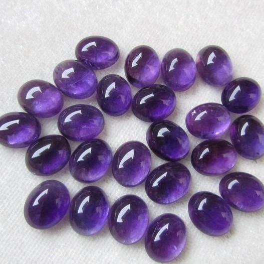 6x4mm Natural Amethyst Smooth Oval Cabochon | FREE SHIPPING