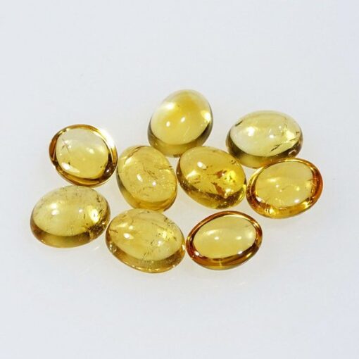 6x8mm Natural Citrine Smooth Oval Cabochon