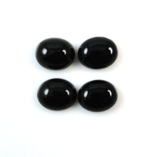 6x8mm Natural Black Onyx Smooth Oval Cabochon