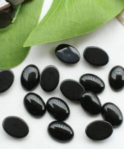 7x5mm Natural Black Onyx Smooth Oval Cabochon