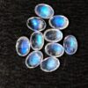 7x5mm Natural Rainbow Moonstone Oval Cut Gemstone