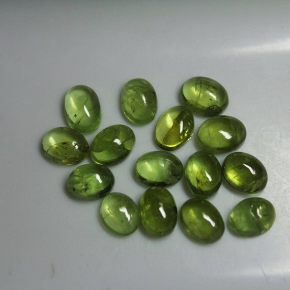 Peridot Smooth Glass Cabochons