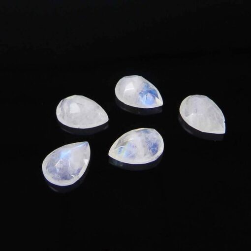 10x12mm Natural Rainbow Moonstone Pear Cut Gemstone