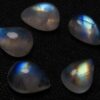 10x12mm Natural Rainbow Moonstone Pear Cabochon