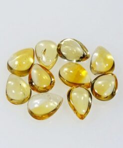 10x12mm Natural Citrine Smooth Pear Cabochon