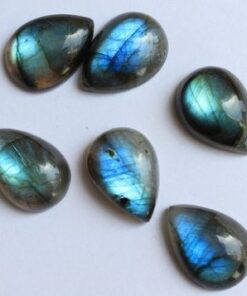 10x14mm Natural Labradorite Smooth Pear Cabochon