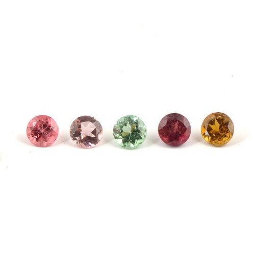 2mm Natural Multi Tourmaline Round Cut Gemstone