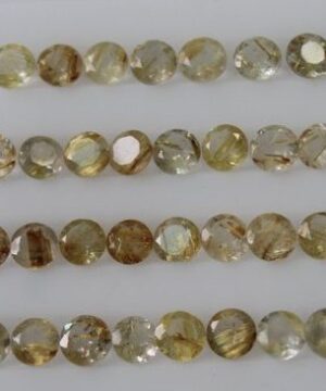 3mm golden rutile round cut