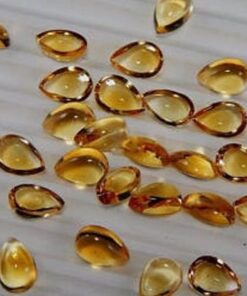 4x3mm Natural Citrine Smooth Pear Cabochon