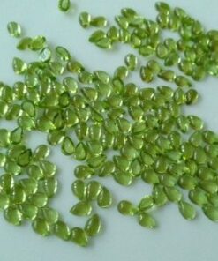 5x3mm Natural Peridot Smooth Pear Cabochon