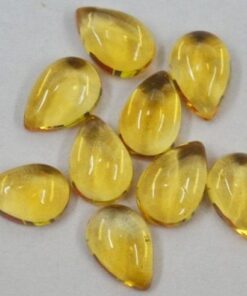 5x3mm Natural Citrine Smooth Pear Cabochon