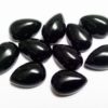 5x3mm Natural Black Onyx Smooth Pear Cabochon