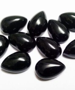 5x3mm Natural Black Onyx Smooth Pear Cabochon