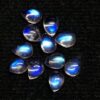 5x4mm Natural Rainbow Moonstone Pear Cabochon