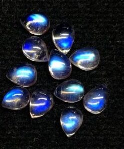 5x4mm Natural Rainbow Moonstone Pear Cabochon