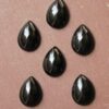 5x4mm Natural Black Onyx Smooth Pear Cabochon