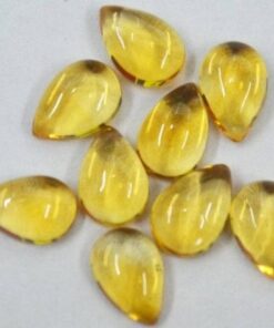 6x4mm Natural Citrine Smooth Pear Cabochon