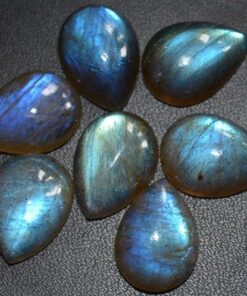 7x5mm Natural Labradorite Smooth Pear Cabochon