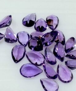 6x8mm Natural Amethyst Pear Cut Gemstone