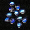 6x8mm Natural Rainbow Moonstone Pear Cabochon